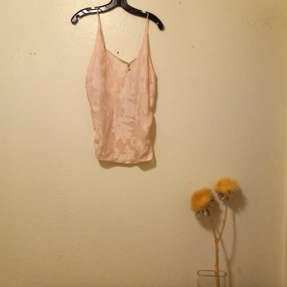 NWT J Brand Pink V Neck Silk Blend Floral Burnout Camisole - Size L- flaw - Picture 1 of 15